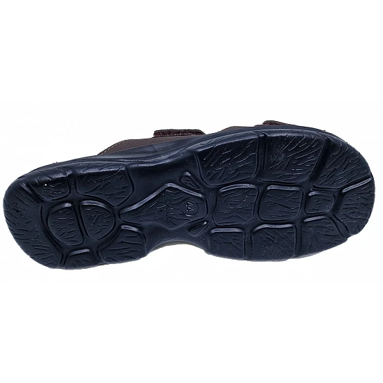 Ανδρική δερμάτινη παντόφλα Αυτοκόλλητα (velcro) Αναπαυτική BELLA-A34 Καφέ