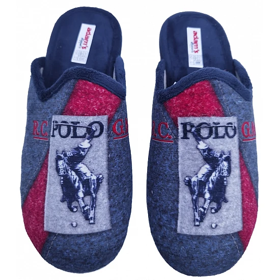 Ανδρική Χειμερινή παντόφλα Print POLO ADAM'S 1-701-21504-15 Μπλε
