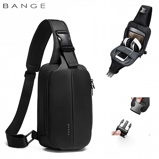 Τσαντάκι Ώμου Χιαστί Αδιάβροχο Crossbody Bange 7210 μαύρο