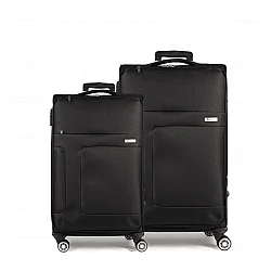 Βαλίτσα trolley Cardinal 3800 μεσαία μεγάλη 66x25x40 cm + 77x30x46 cm μαύρη