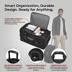 Τροχοτσάντα Ταξιδιού Cardinal 55cm 48L 8506 μαύρο