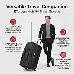 Τροχοτσάντα Ταξιδιού Cardinal 65cm 73L 8507 μαύρο