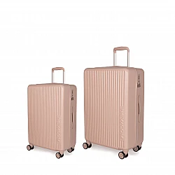 Βαλίτσες σετ Newcom N1490 (ABS+PC) μικρή μεσαία 55x22x38 cm + 69,5x27x47 cm ροζ