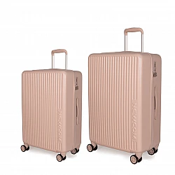 Βαλίτσες μεσαία μεγάλη Newcom N1490 (ABS+PC) 69,5x27x47 cm + 79x31x54 cm ροζ