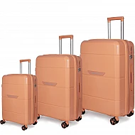 Βαλίτσα σκληρή Newcom N1595 (PP) (σετ 3 τεμαχίων) 55,5x23x34,5 cm + 66x25,5x43x5 cm + 75,5x29,5x45,5 cm Πράσινο