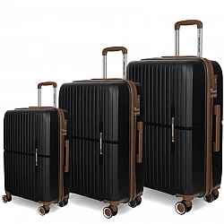 Βαλίτσες σκληρές Newcom N1596 (PP) σετ (σετ 3 τεμαχίων) 56x22x37 cm + 67x22,5x43 cm + 76x29x49 cm μαύρο