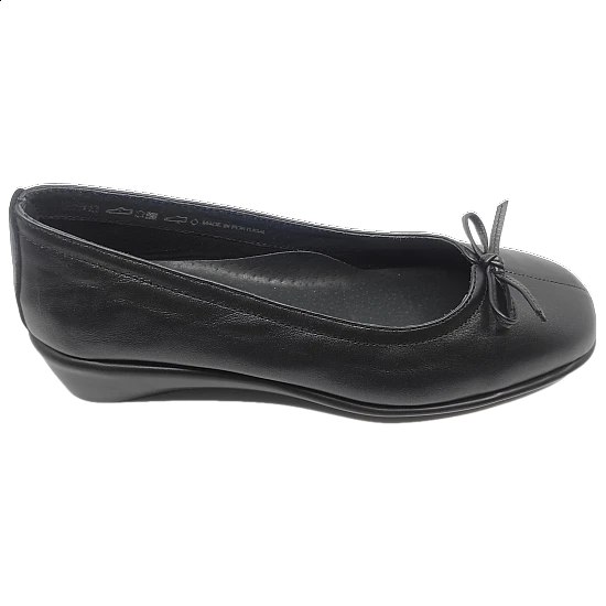 Γυναικεία γόβα δερμάτινη Αναπαυτική comfort soft Αερόσολα AEROBICS 6652-015 Μαύρο Μεταλλικό