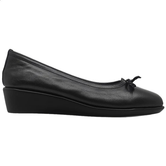 Γυναικεία γόβα δερμάτινη Αναπαυτική comfort soft Αερόσολα AEROBICS 6652-015 Μαύρο Μεταλλικό