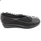 Γυναικείο παπούτσι δερμάτινο αναπαυτικό comfort soft Χιαστά Λάστιχα AEROBICS 7719-003 Μαύρο