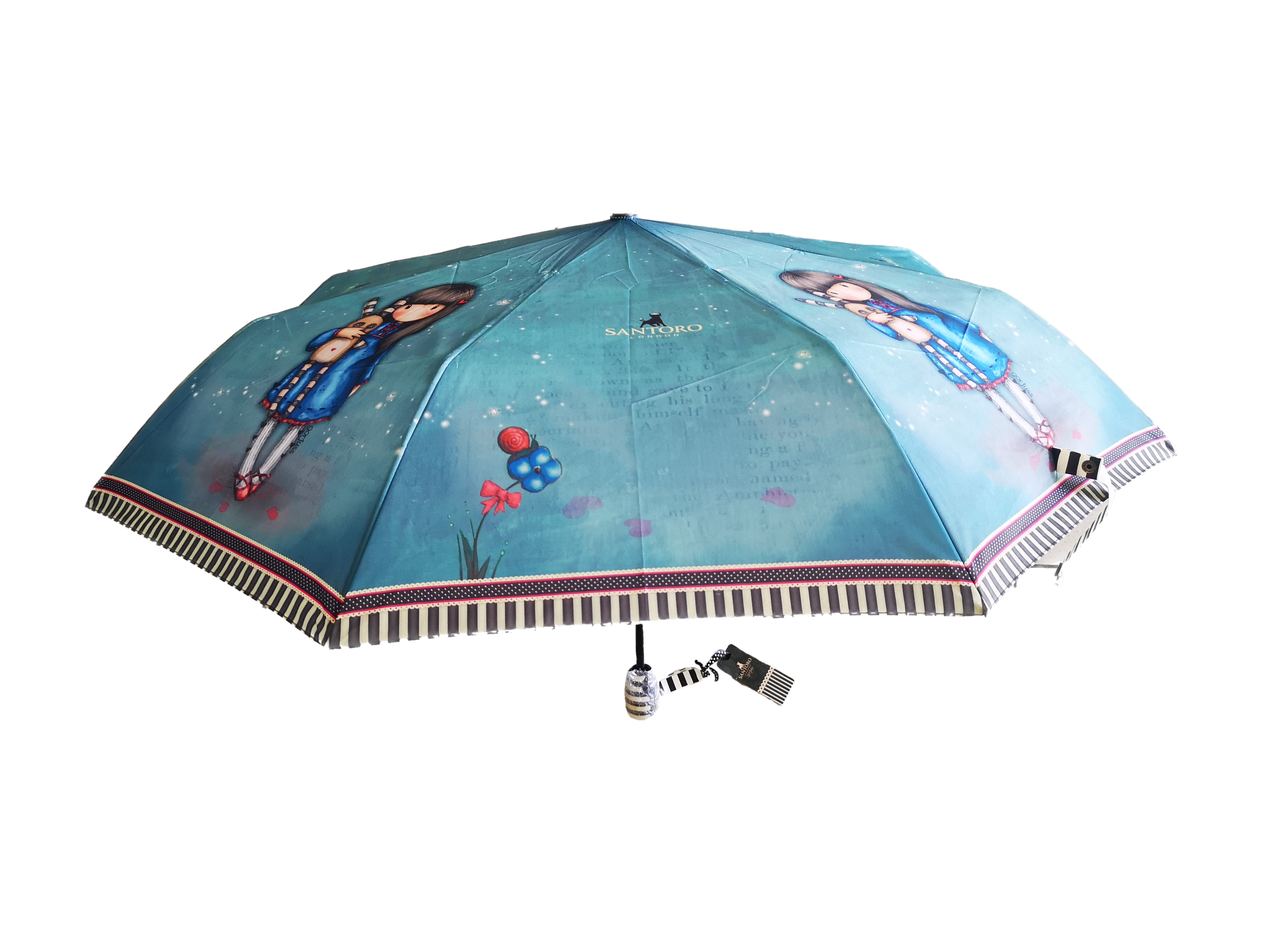 Ομπρέλα σπαστή αυτόματη Santoro London Gorjuss Hush Little Bunny 6659