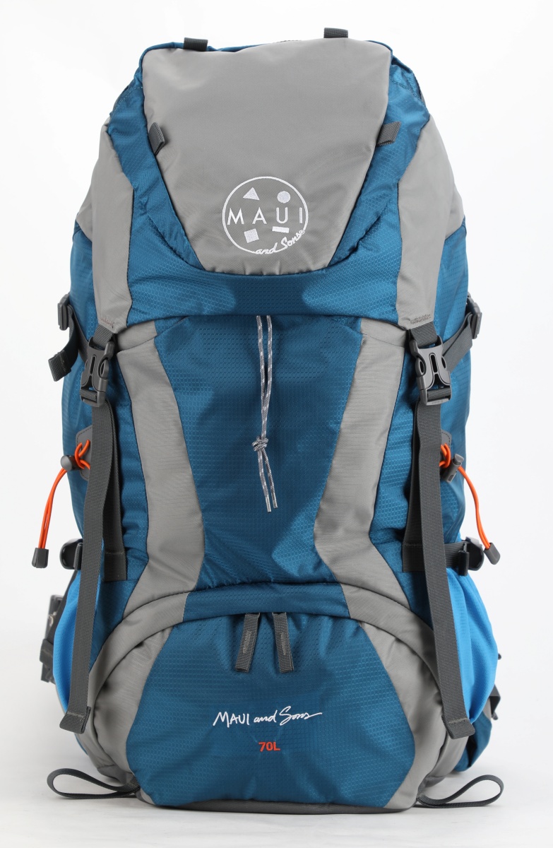 Σακίδιο πλάτης TREKING Ορειβατικό 70L αδιάβροχο ΜΑUI & SONS 2710 Μπλε
