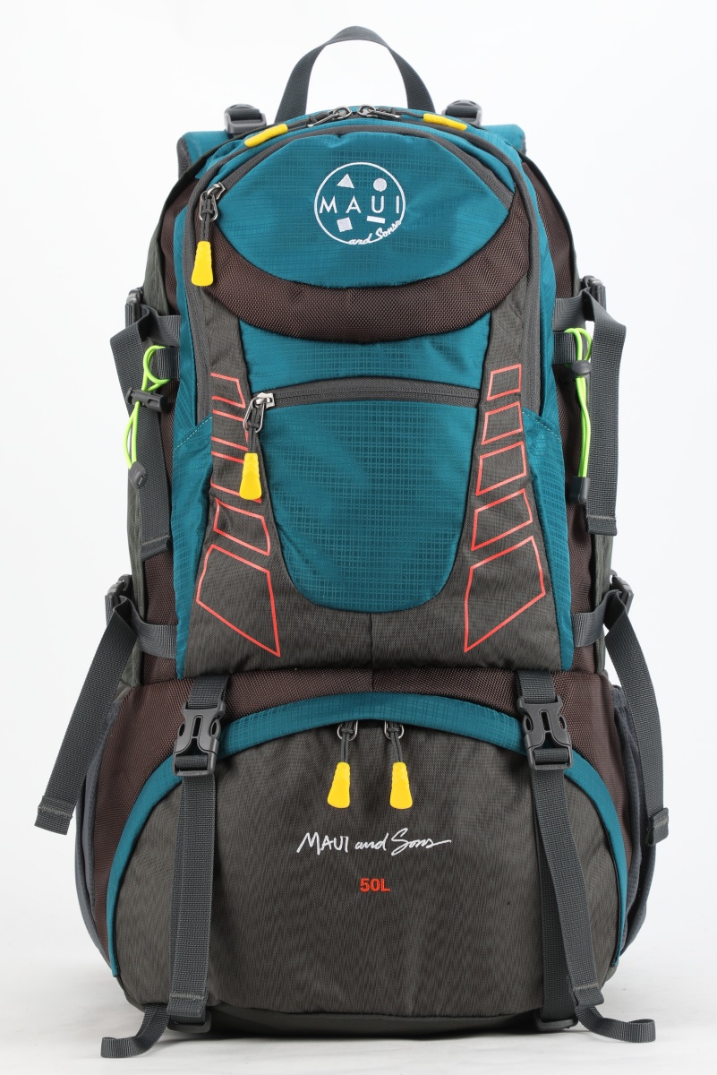 Σακίδιο πλάτης TREKING Ορειβατικό 50L αδιάβροχο ΜΑUI & SONS 2712 Μπλε-Γκρι