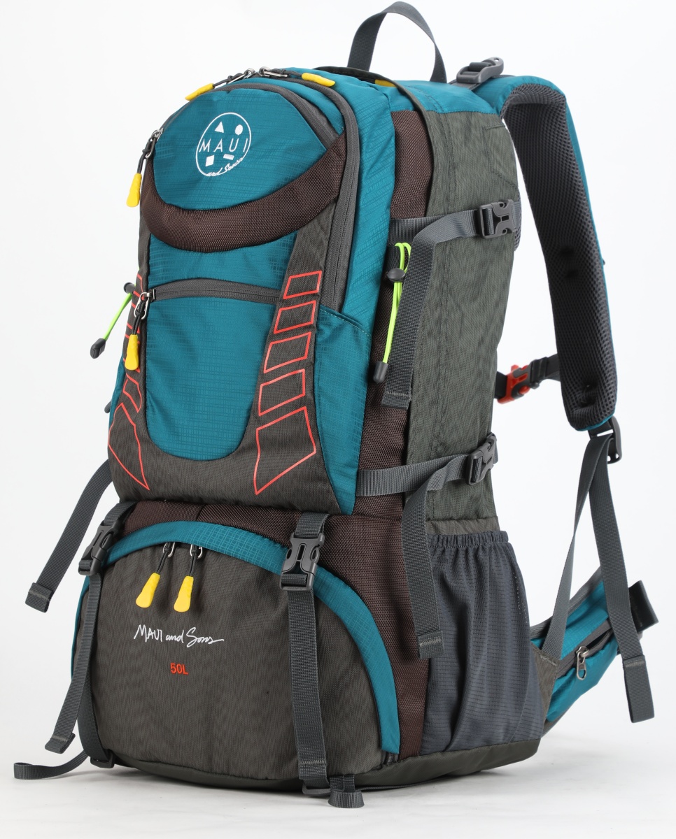 Σακίδιο πλάτης TREKING Ορειβατικό 50L αδιάβροχο ΜΑUI & SONS 2712 Μπλε-Γκρι
