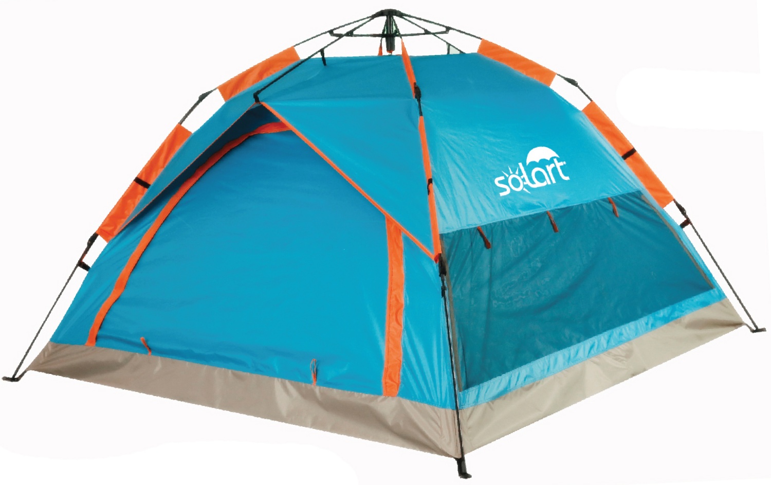 Σκηνή Παραλίας 210cm X210cmX135cm 4 Ατόμων με Αυτόματο Άνοιγμα Προστασία από UV Άξονες Fiberglass 7.9mm Solart 1664 ΠΕΤΡΟΛ
