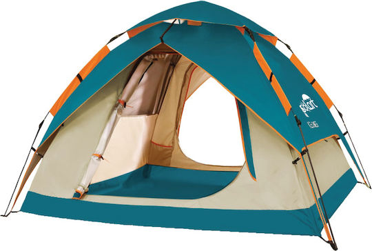 Σκηνή Παραλίας Camping 220x220x140cm 4 Ατόμων με Αυτόματο Άνοιγμα Προστασία από UV Άξονες Fiberglass Solart 1783 ΠΕΤΡΟΛ ΜΠΕΖ