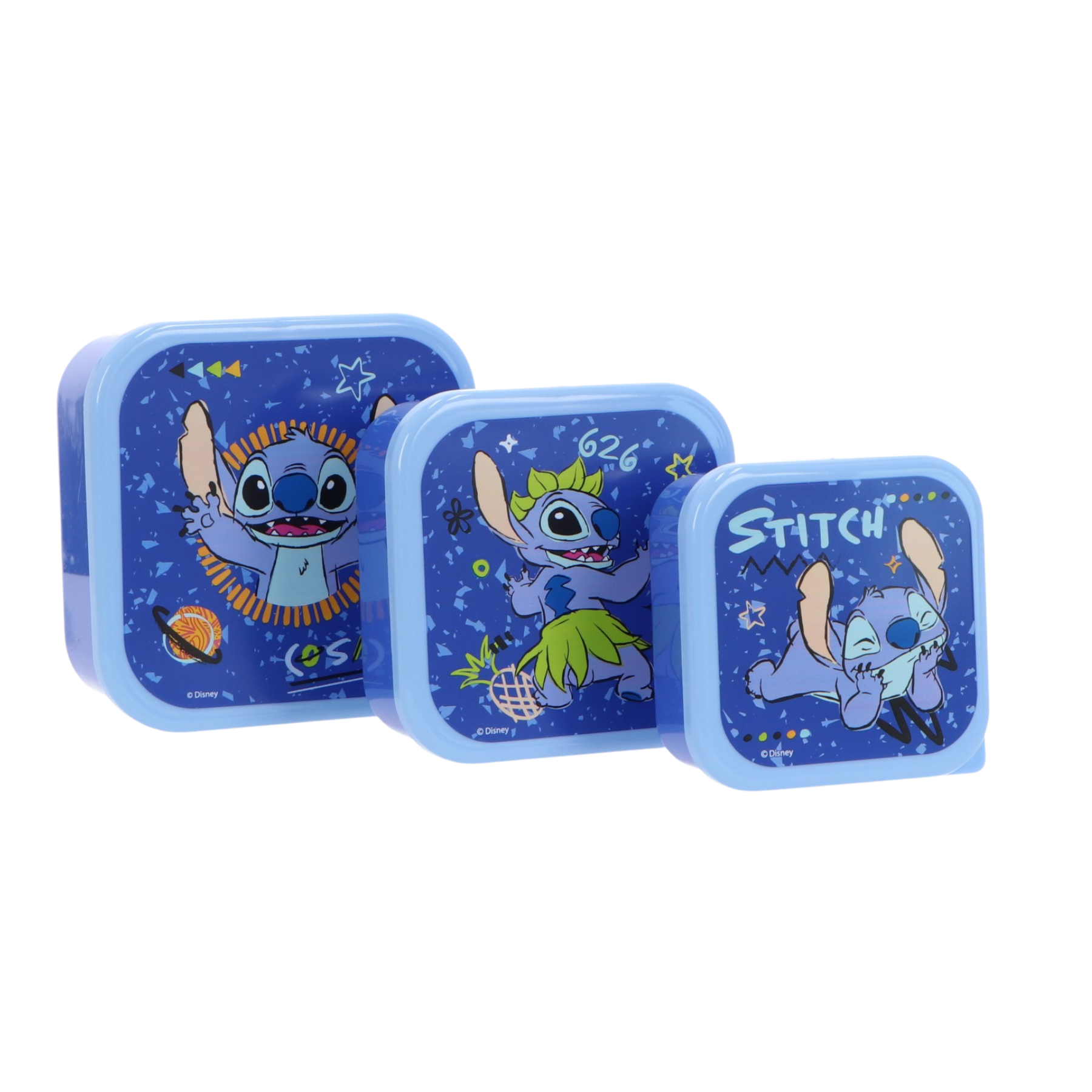 Παιδικό LUNCH SET 5 LUNCH BOX SNACK BOX και Μπουκάλι Παγούρι Νερού Αλουμινίου Disney Stitch 565468 ΜΠΛΕ