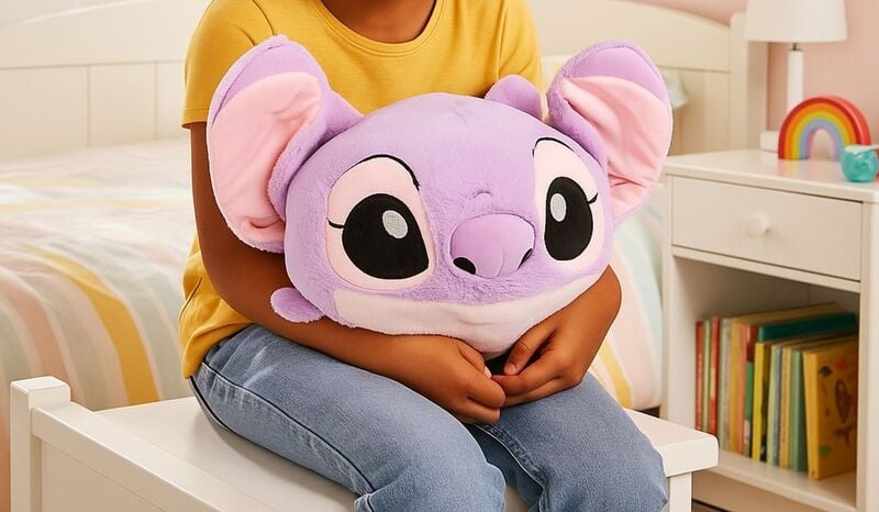 Παιδικό Cuddle Pillow Λούτρινο Μαξιλάρι Αγκαλιάς με τσέπες για ζεστά χέρια Hand warmers Noxxiez Angel HW770 ΛΙΛΑ