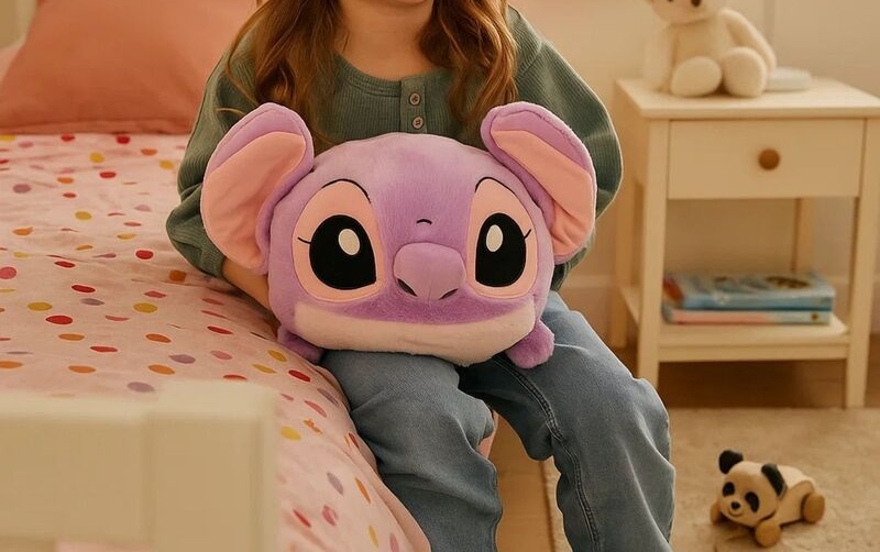 Παιδικό Cuddle Pillow Λούτρινο Μαξιλάρι Αγκαλιάς με τσέπες για ζεστά χέρια Hand warmers Noxxiez Angel HW770 ΛΙΛΑ