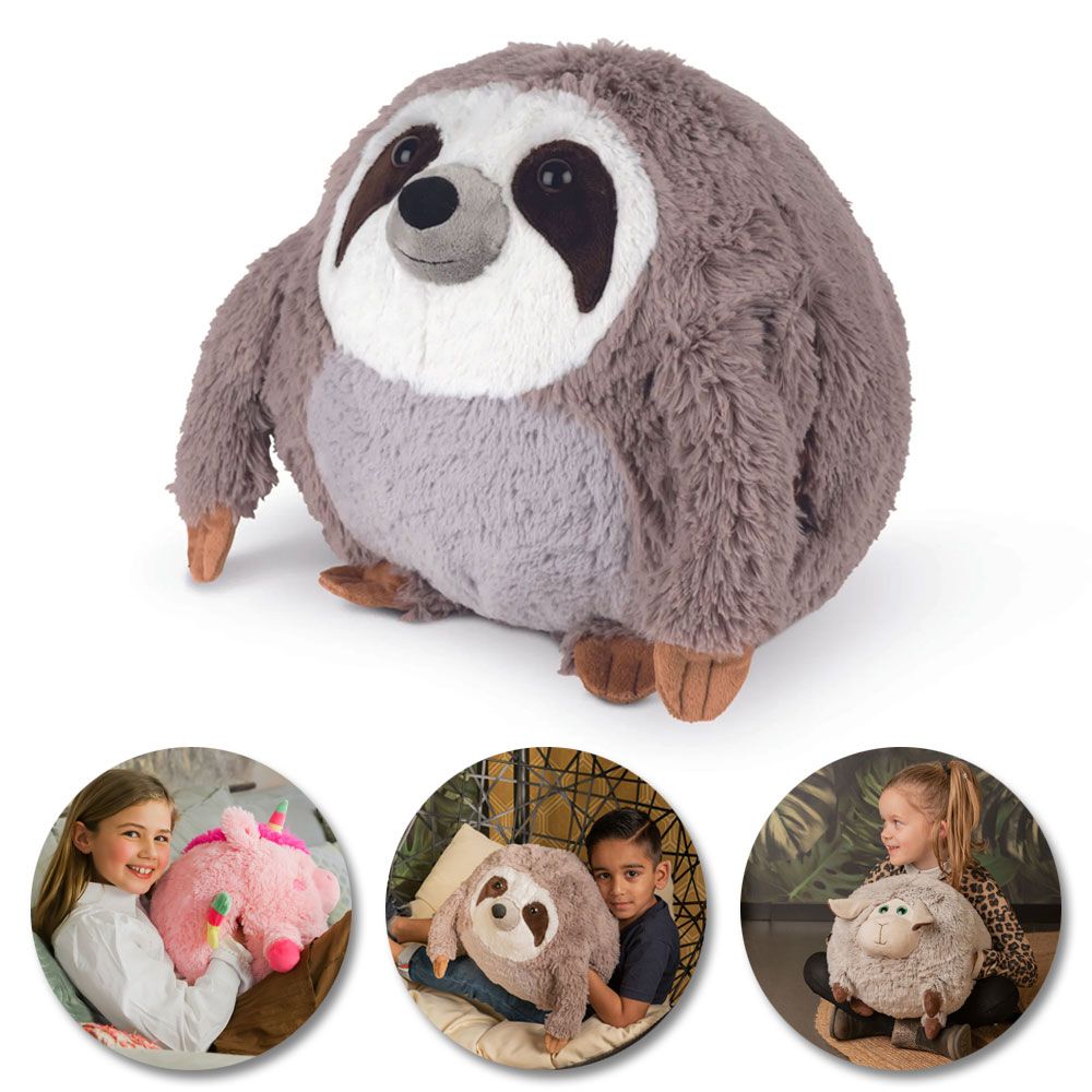 Παιδικό Cuddle Pillow Λούτρινο Ζωάκι Sloth Μαξιλάρι Αγκαλιάς με τσέπες για ζεστά χέρια Hand warmers Noxxiez HW709 ΜΠΕΖ