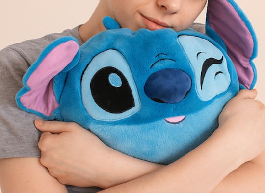 Παιδικό Cuddle Pillow Λούτρινο Μαξιλάρι Αγκαλιάς με τσέπες για ζεστά χέρια Hand warmers Noxxiez Stitch HW776 ΜΠΛΕ