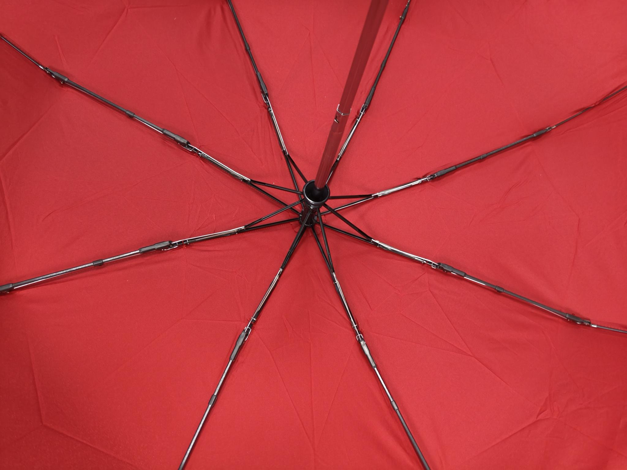 Ομπρέλα Βροχής 3Σπαστη Αυτόματο Άνοιγμα Κλείσιμο Αντιανεμική Λαβή PU Ακτίνες 8/53 cm CHANOS 1470 Κόκκινο