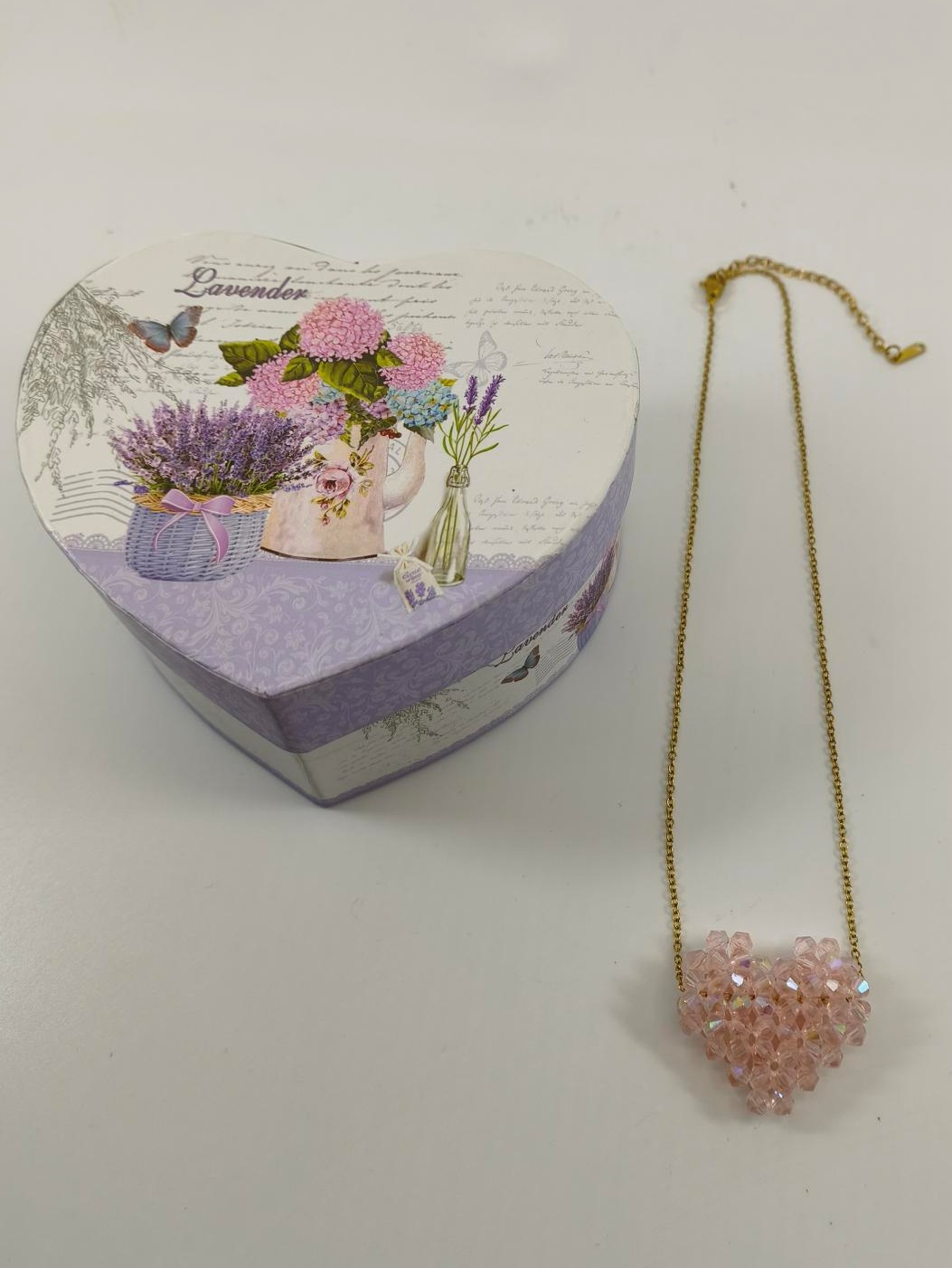 Κολιέ Miyuki Χειροποίητο Handmade Ανοξείδωτο Ατσάλι 3D φουσκωτή καρδιά Κούμπωμα Lobster clasp Συσκευασία Δώρου ΡΟΖ