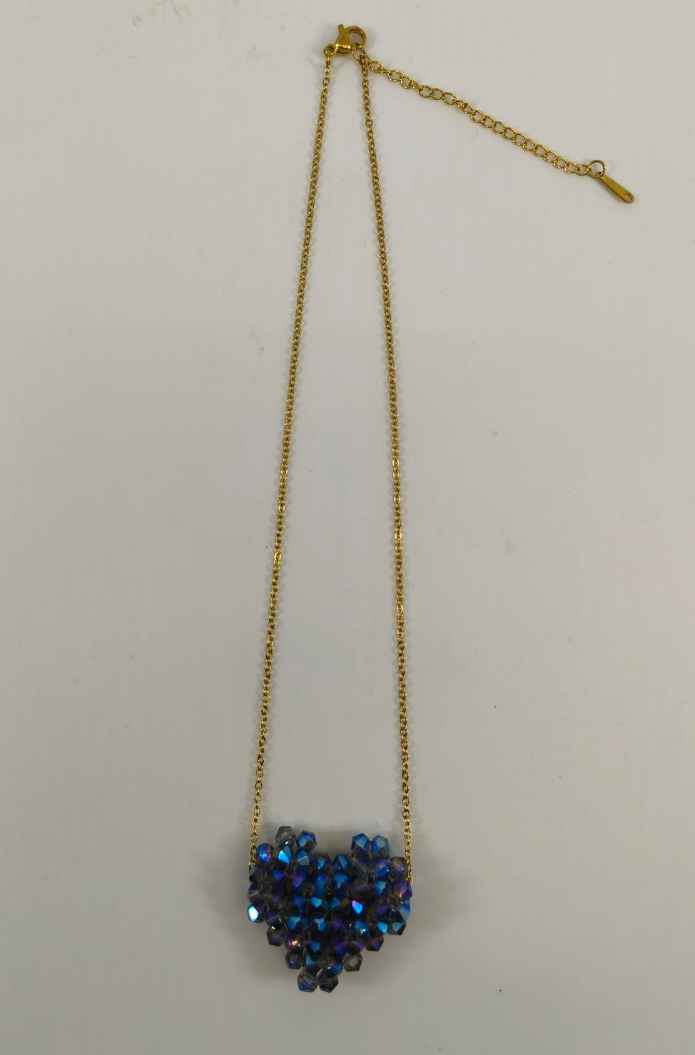 Κολιέ Miyuki Χειροποίητο Handmade Ανοξείδωτο Ατσάλι 3D φουσκωτή καρδιά Κούμπωμα Lobster clasp Συσκευασία Δώρου VERDE