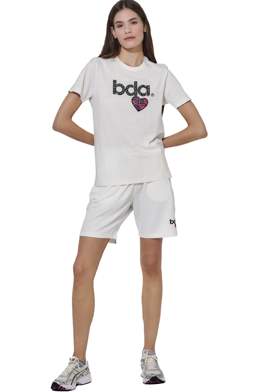 ΓΥΝΑΙΚΕΙΟ ΒΑΜΒΑΚΕΡΟ T-SHIRT Body Action 051618-01-STAR WHITE