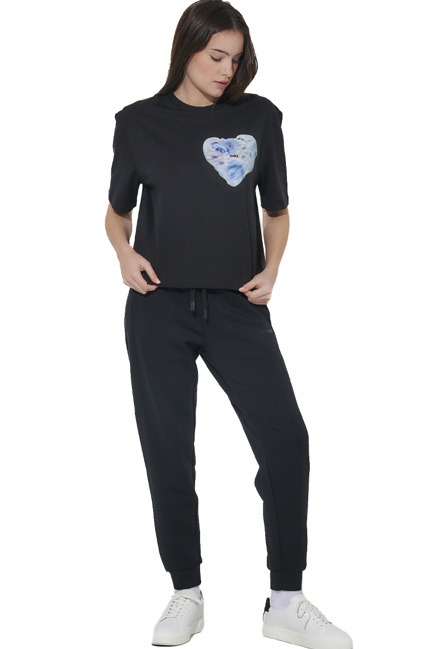 ΓΥΝΑΙΚΕΙΟ ΒΑΜΒΑΚΕΡΟ T-SHIRT Body Action 051624-01-BLACK