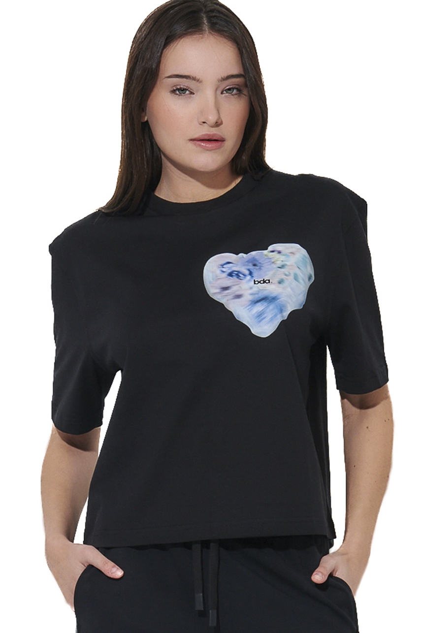 ΓΥΝΑΙΚΕΙΟ ΒΑΜΒΑΚΕΡΟ T-SHIRT Body Action 051624-01-BLACK