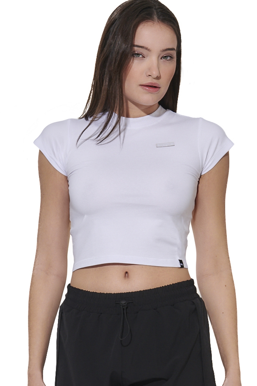 ΓΥΝΑΙΚΕΙΟ CROP T-SHIRT Body Action 051625-01-WHITE