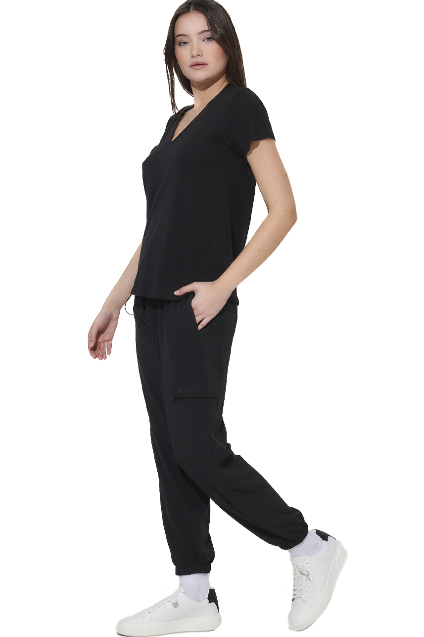 ΓΥΝΑΙΚΕΙΟ V-NECK T-SHIRT Body Action 051627-01-BLACK