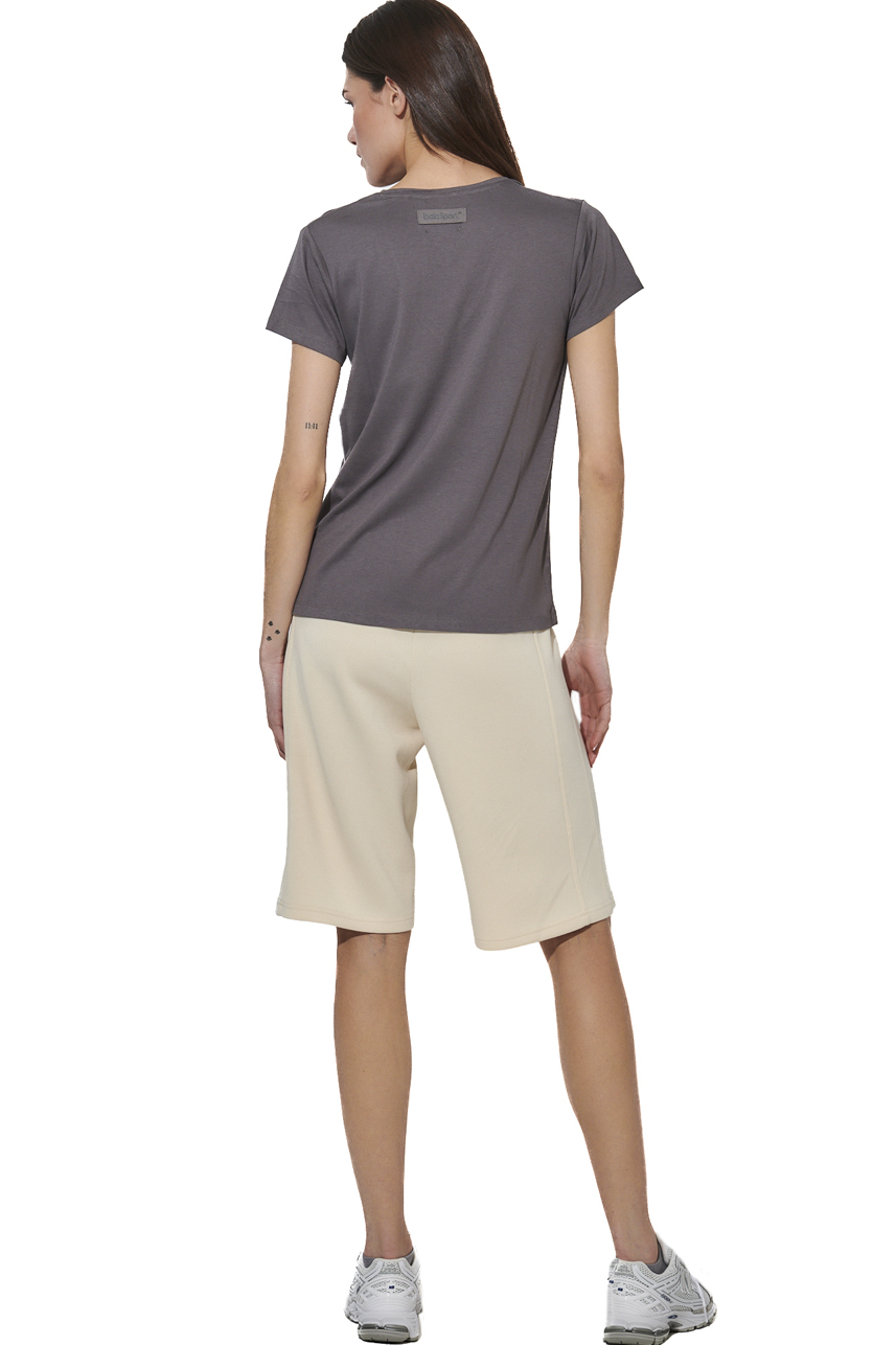 ΓΥΝΑΙΚΕΙΟ V-NECK T-SHIRT Body Action 051627-01-STEEL GREY