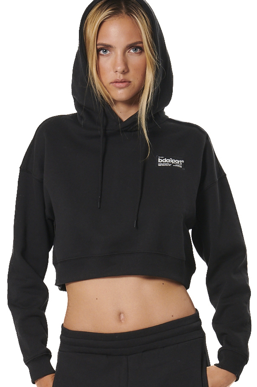 ΓΥΝΑΙΚΕΙΟ CROPPED ΦΟΥΤΕΡ ΜΕ ΚΟΥΚΟΥΛΑ Body Action 061524-01-BLACK