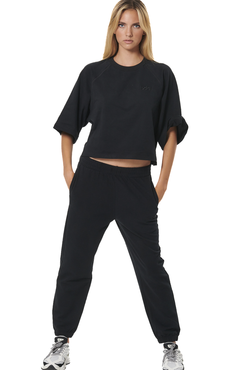 ΓΥΝΑΙΚΕΙΑ CROPPED ΜΠΛΟΥΖΑ  Body Action 061526-01-BLACK