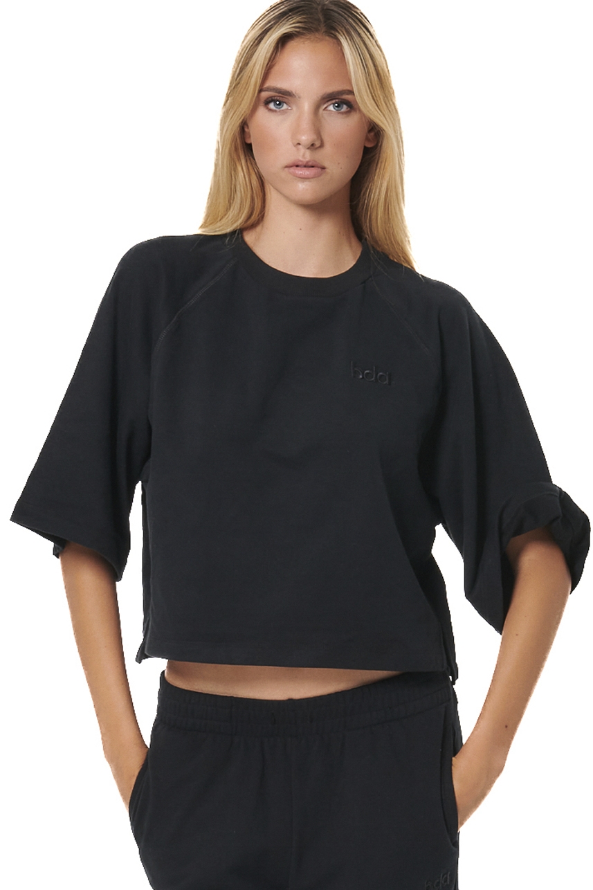 ΓΥΝΑΙΚΕΙΑ CROPPED ΜΠΛΟΥΖΑ  Body Action 061526-01-BLACK