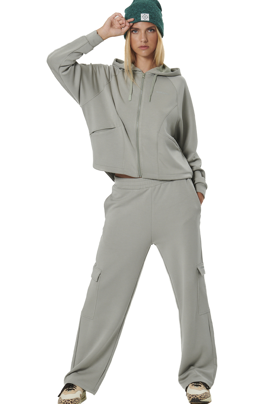 ΓΥΝΑΙΚΕΙΑ MODAL ΖΑΚΕΤΑ ΜΕ ΚΟΥΚΟΥΛΑ Body Action 071524-01-FOG GREEN