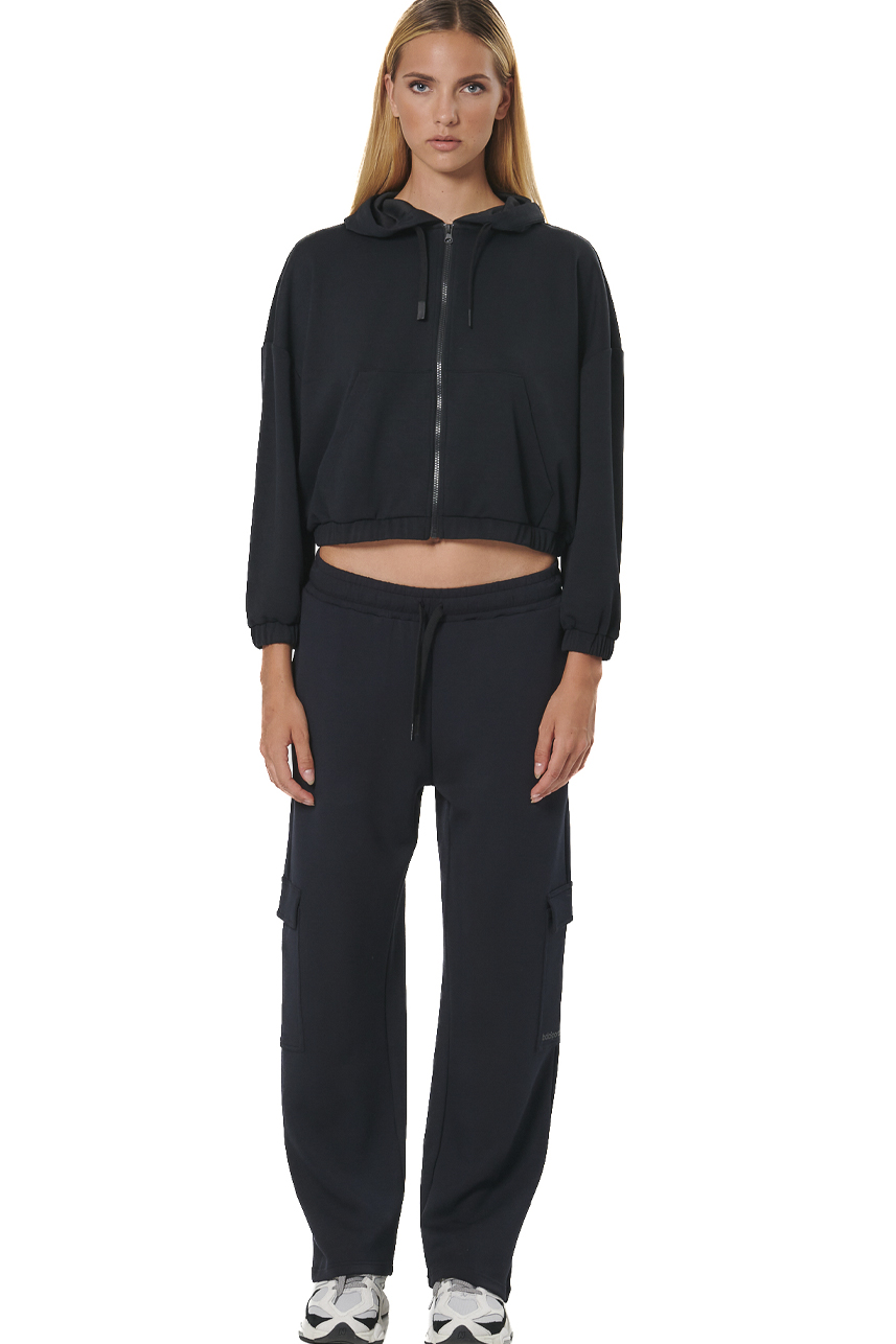 ΓΥΝΑΙΚΕΙΑ CROPPED ZΑΚΕΤΑ ΜΕ ΚΟΥΚΟΥΛΑ Body Action 071528-01-BLACK