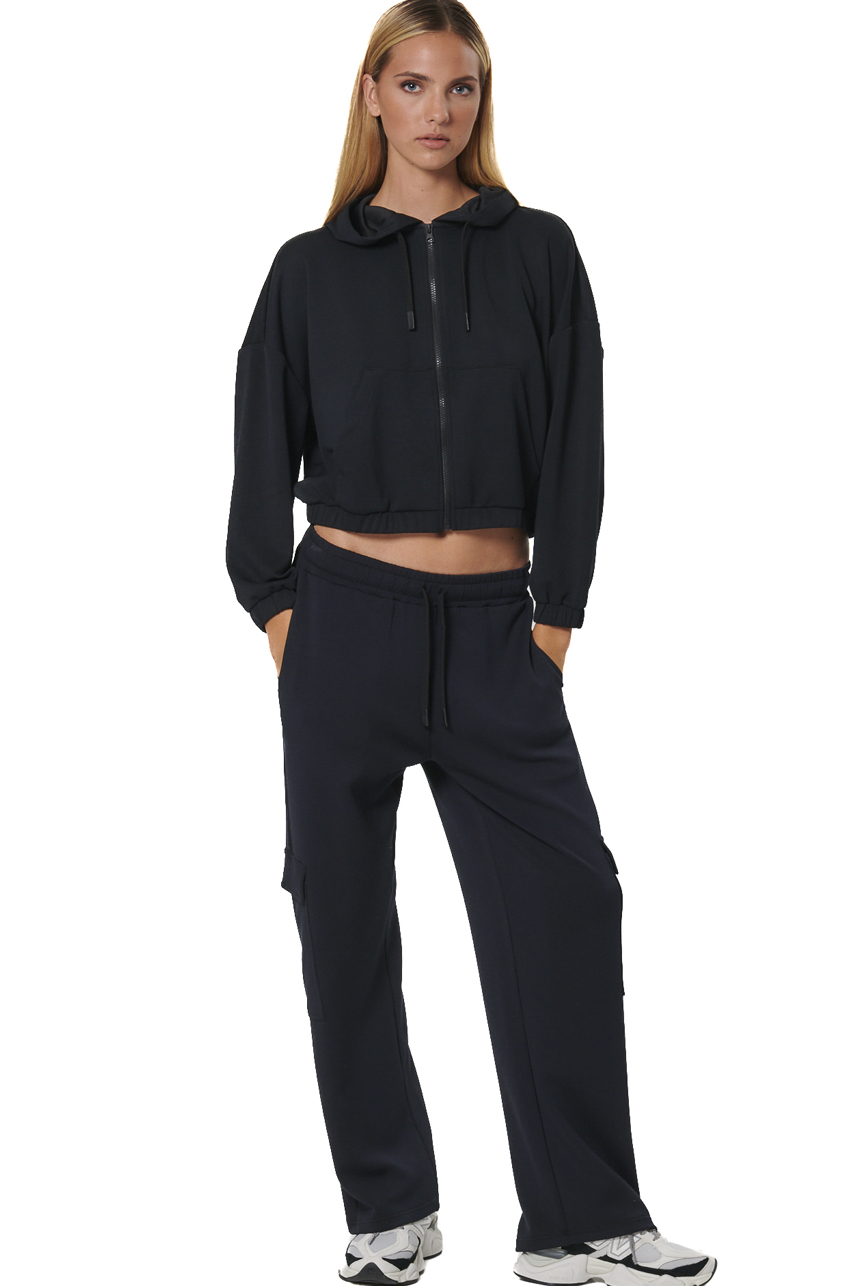 ΓΥΝΑΙΚΕΙΑ CROPPED ZΑΚΕΤΑ ΜΕ ΚΟΥΚΟΥΛΑ Body Action 071528-01-BLACK