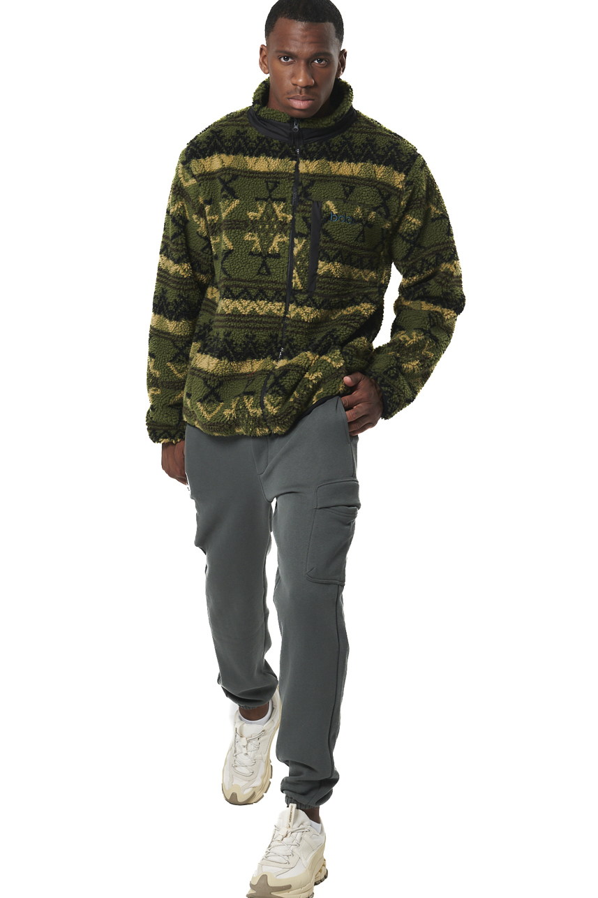 ΑΝΔΡΙΚΗ SHERPA ΖΑΚΕΤΑ  Body Action 073529-01-GREEN BLACK WINTER PASS