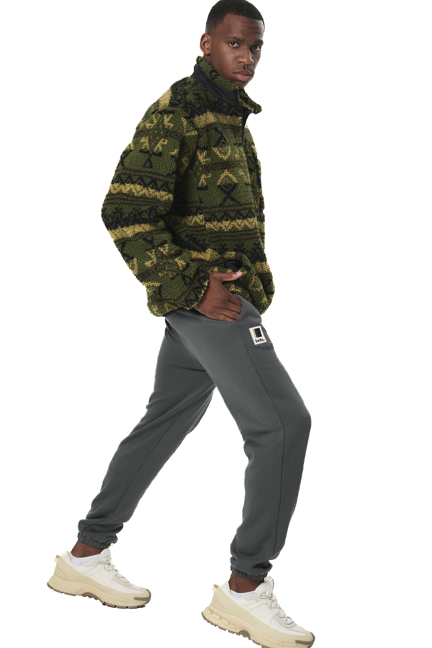 ΑΝΔΡΙΚΗ SHERPA ΖΑΚΕΤΑ  Body Action 073529-01-GREEN BLACK WINTER PASS