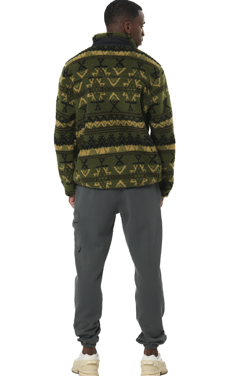 ΑΝΔΡΙΚΗ SHERPA ΖΑΚΕΤΑ  Body Action 073529-01-GREEN BLACK WINTER PASS