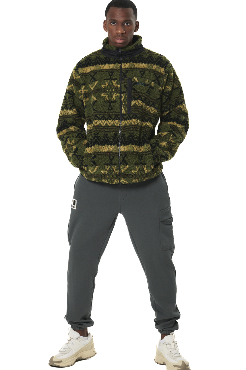 ΑΝΔΡΙΚΗ SHERPA ΖΑΚΕΤΑ  Body Action 073529-01-GREEN BLACK WINTER PASS