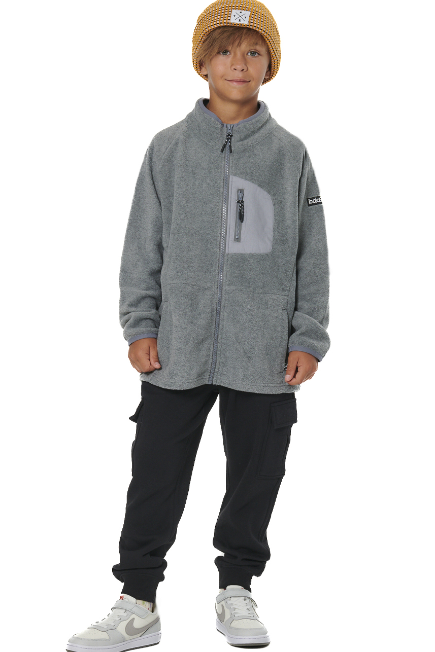 ΠΑΙΔΙΚΗ POLAR FLEECE ΖΑΚΕΤΑ ΓΙΑ ΑΓΟΡΙΑ Body Action 074505-01-DARK MELANGE GREY