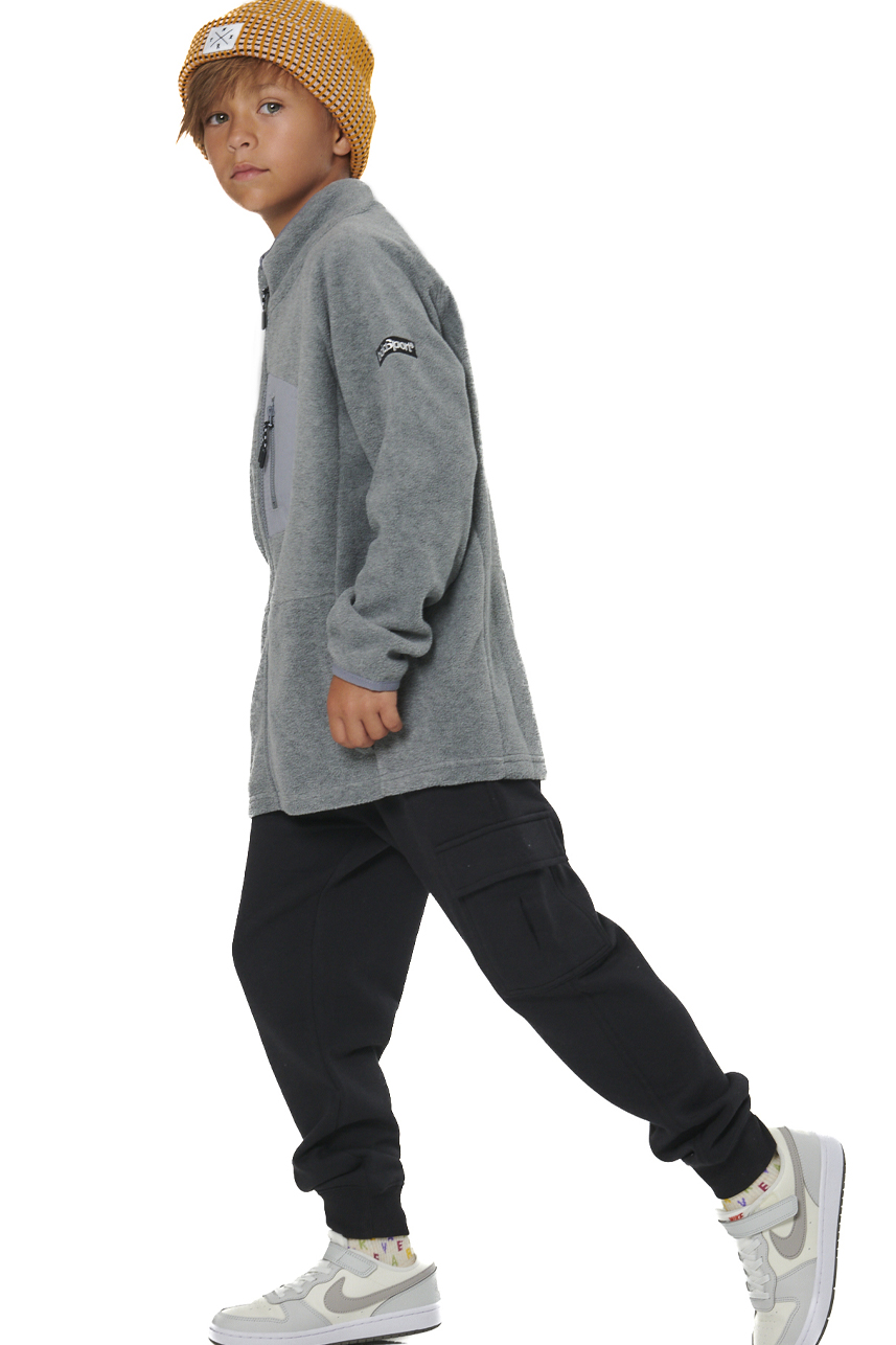 ΠΑΙΔΙΚΗ POLAR FLEECE ΖΑΚΕΤΑ ΓΙΑ ΑΓΟΡΙΑ Body Action 074505-01-DARK MELANGE GREY