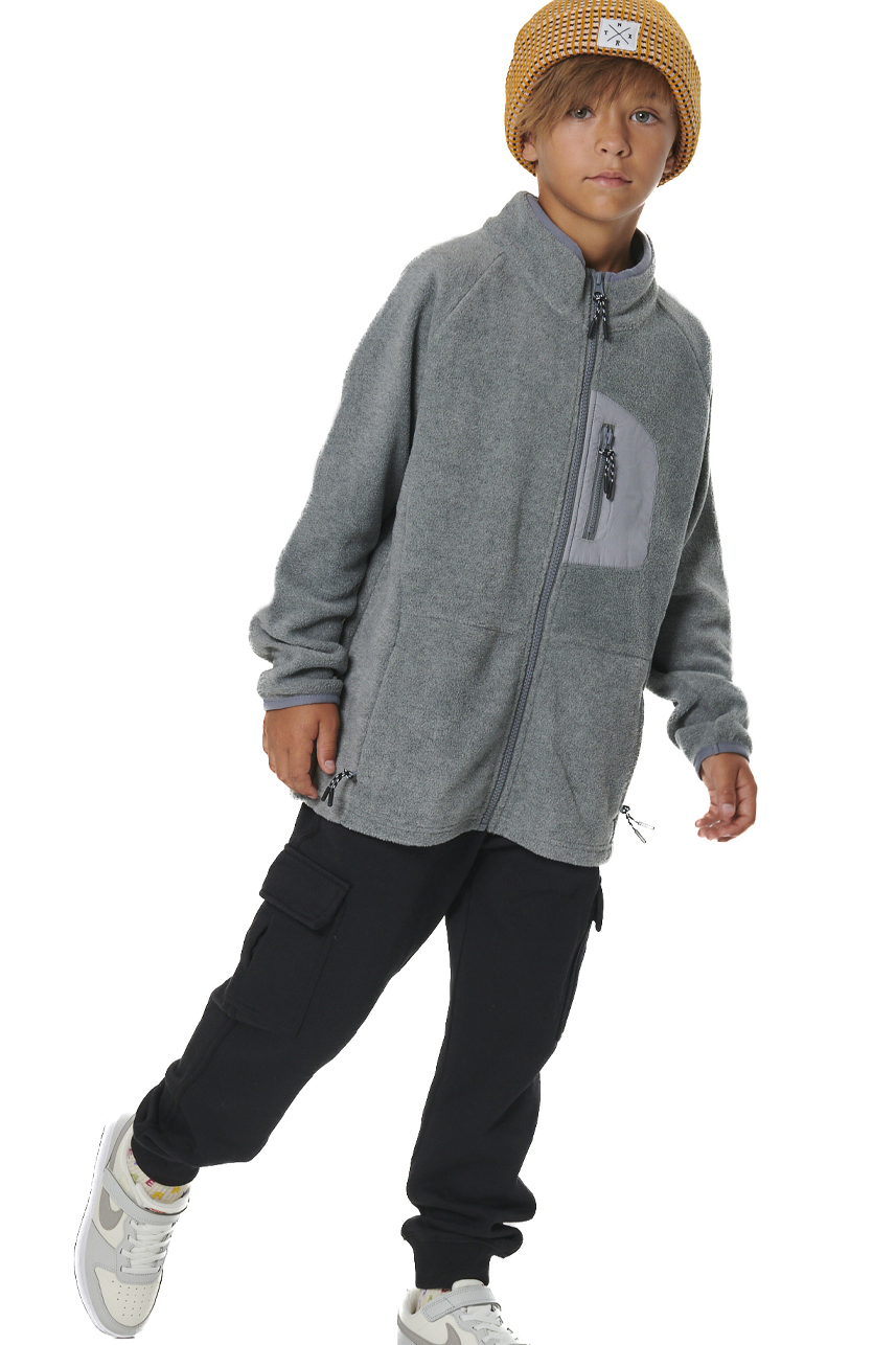 ΠΑΙΔΙΚΗ POLAR FLEECE ΖΑΚΕΤΑ ΓΙΑ ΑΓΟΡΙΑ Body Action 074505-01-DARK MELANGE GREY