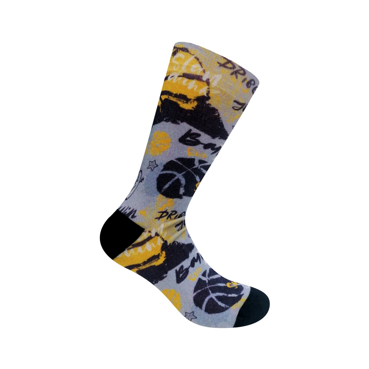 Ανδρική Κάλτσα bamboo PRINTED One Size Σχέδιο 41-45 Μαλακό Λάστιχο WALK 3SIXTY S500-8 ΓΚΡΙ