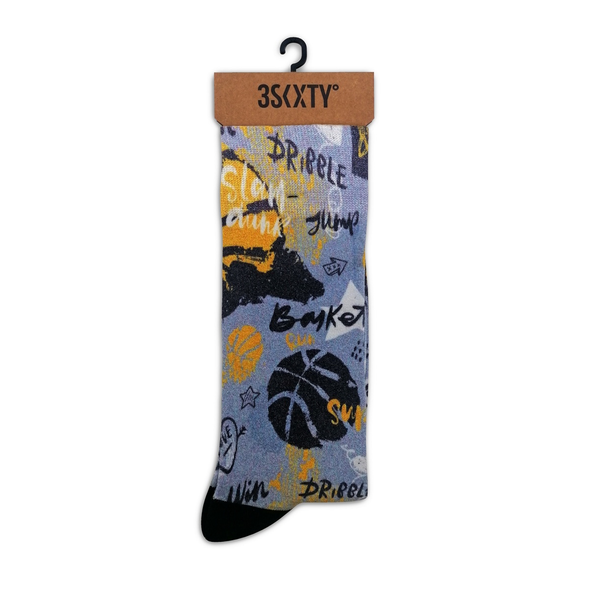 Ανδρική Κάλτσα bamboo PRINTED One Size Σχέδιο 41-45 Μαλακό Λάστιχο WALK 3SIXTY S500-8 ΓΚΡΙ