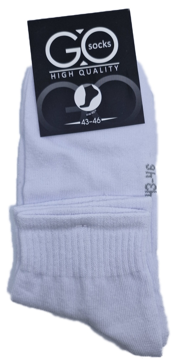 Ανδρική Κάλτσα Ημίκοντη Βαμβακερή GO SOCKS SENSI INIZIO 0904 ΛΕΥΚΟ