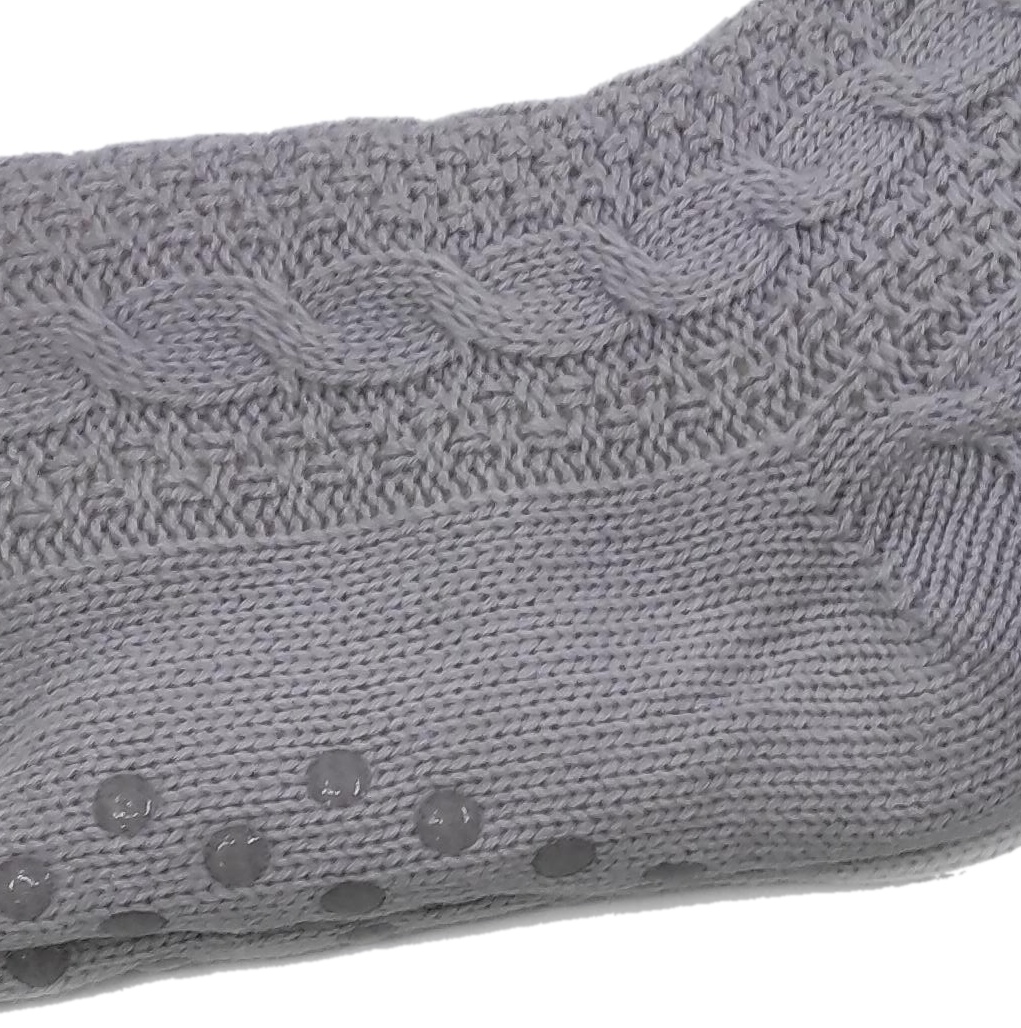 Γυναικεία Εφηβική Καλτσοπαντόφλα 36-41 One Size με Αντιολισθητικό Πάτο βετουζάκια  ABS και Επένδυση Γούνας IDER 25111-237 ΓΚΡΙ